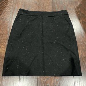 Talbots Women Skirt Pencil Straight Black White Wool Blend Lined PocketsSize 12